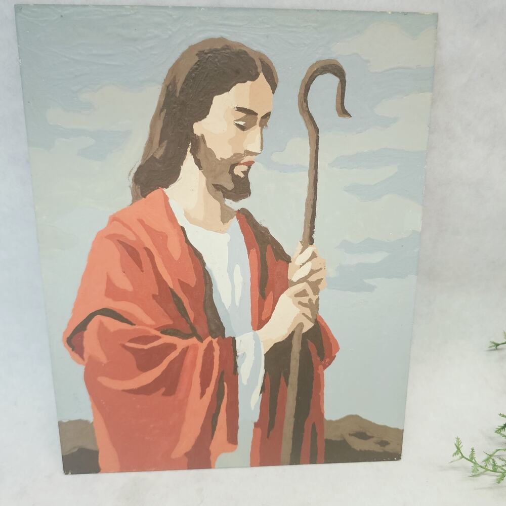 Vintage Jesus Christ Paint By Number Painting Art Unframed Religious 8x10